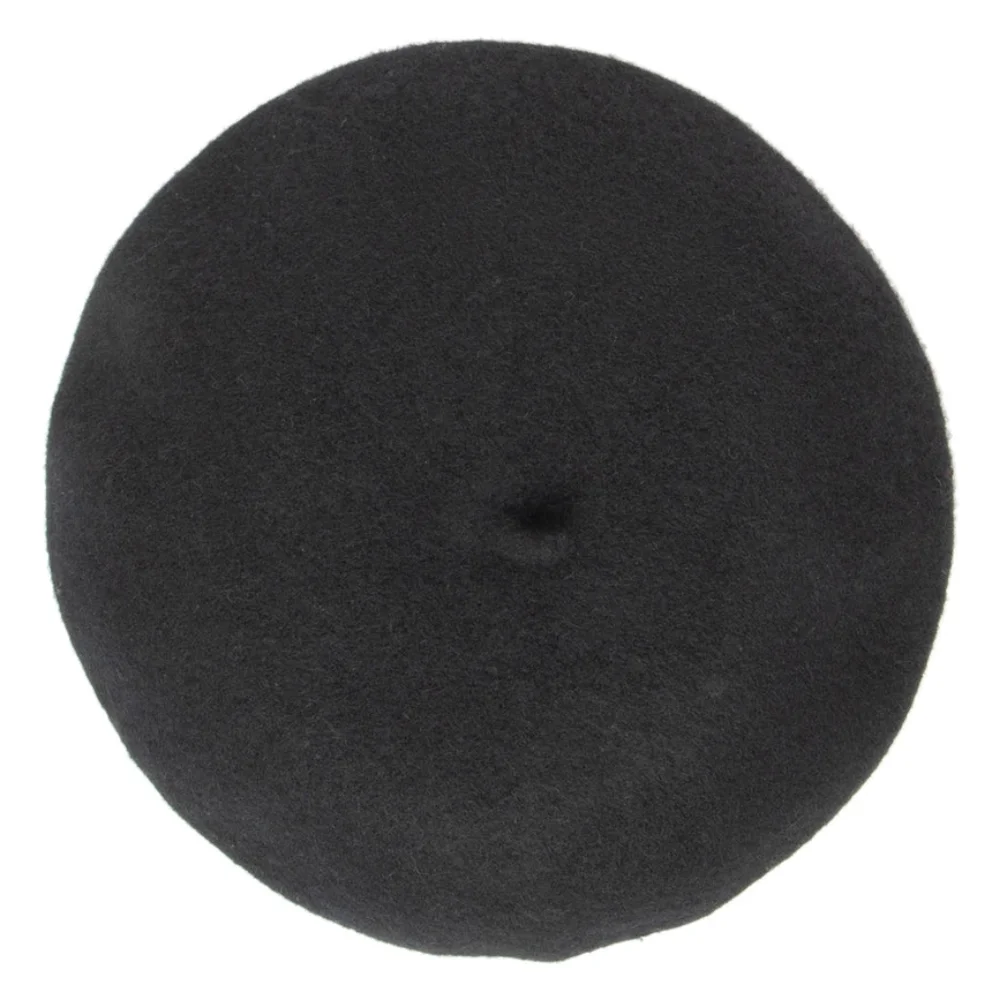 Black Wool Beret Parisian Hat - Picture 5 of 10